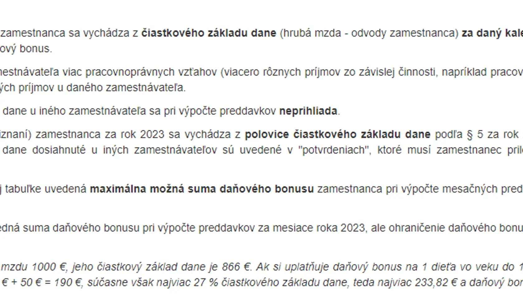 Jozeh Mihál: Daňový bonus od 1.1.2023