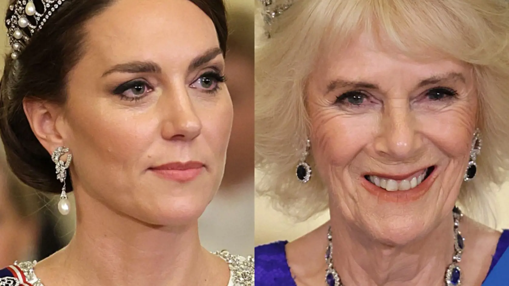 Prvý štátny banket kráľa Charlesa: Princezná Kate a kráľovná manželka Camilla.