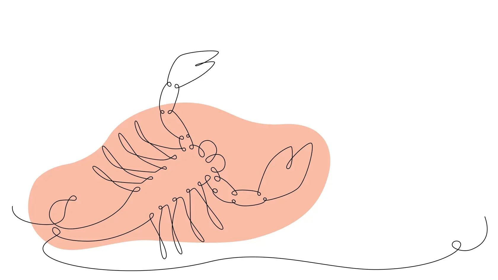 Scorpio,Zodiac,Constellation,One,Single,Hand,Drawing,Continues,Line,Banner.