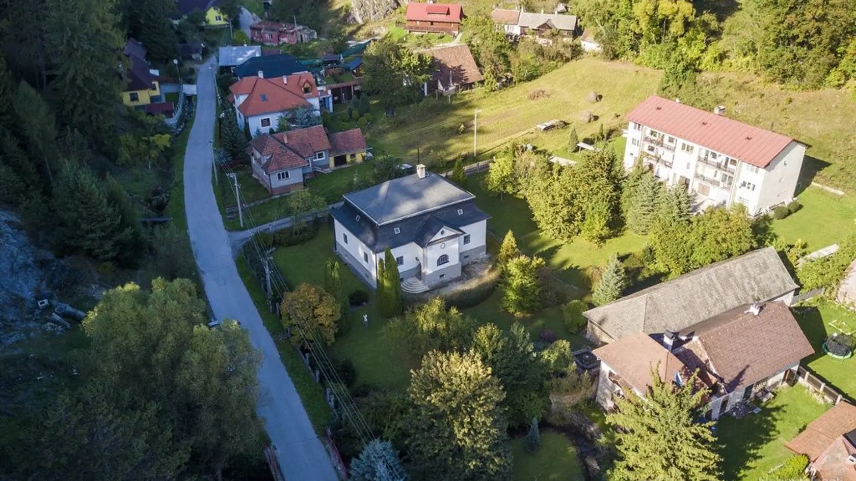 Letecký pohľad na kaštieľ v Turíku.