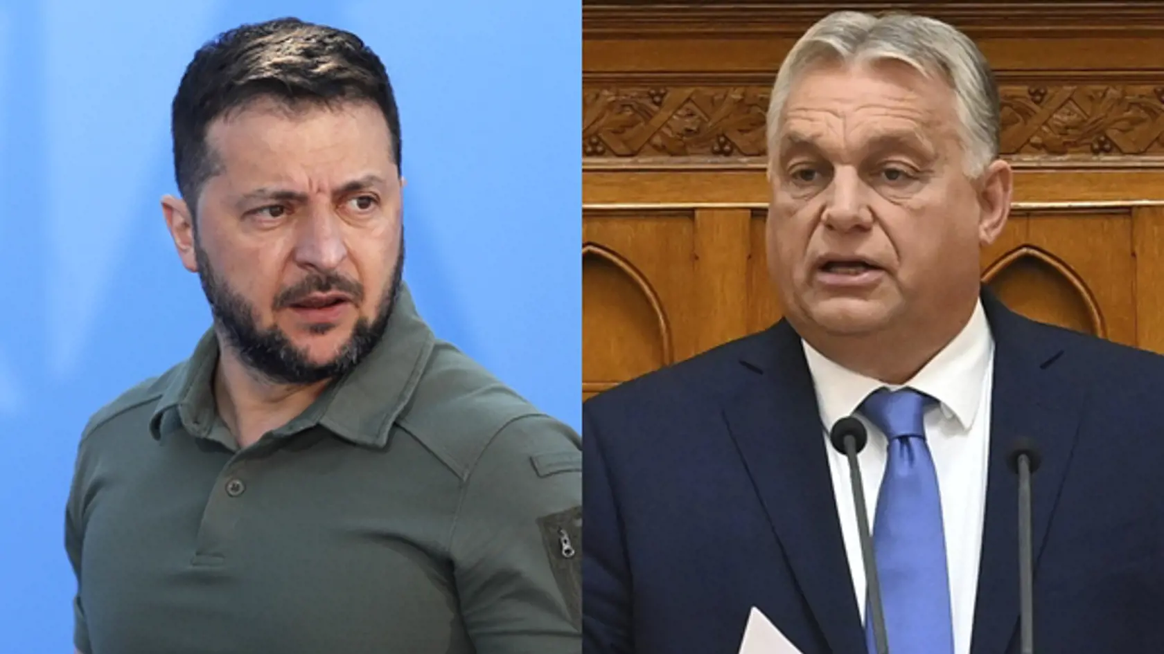 Volodymyr Zelenskyj a Viktor Orbán