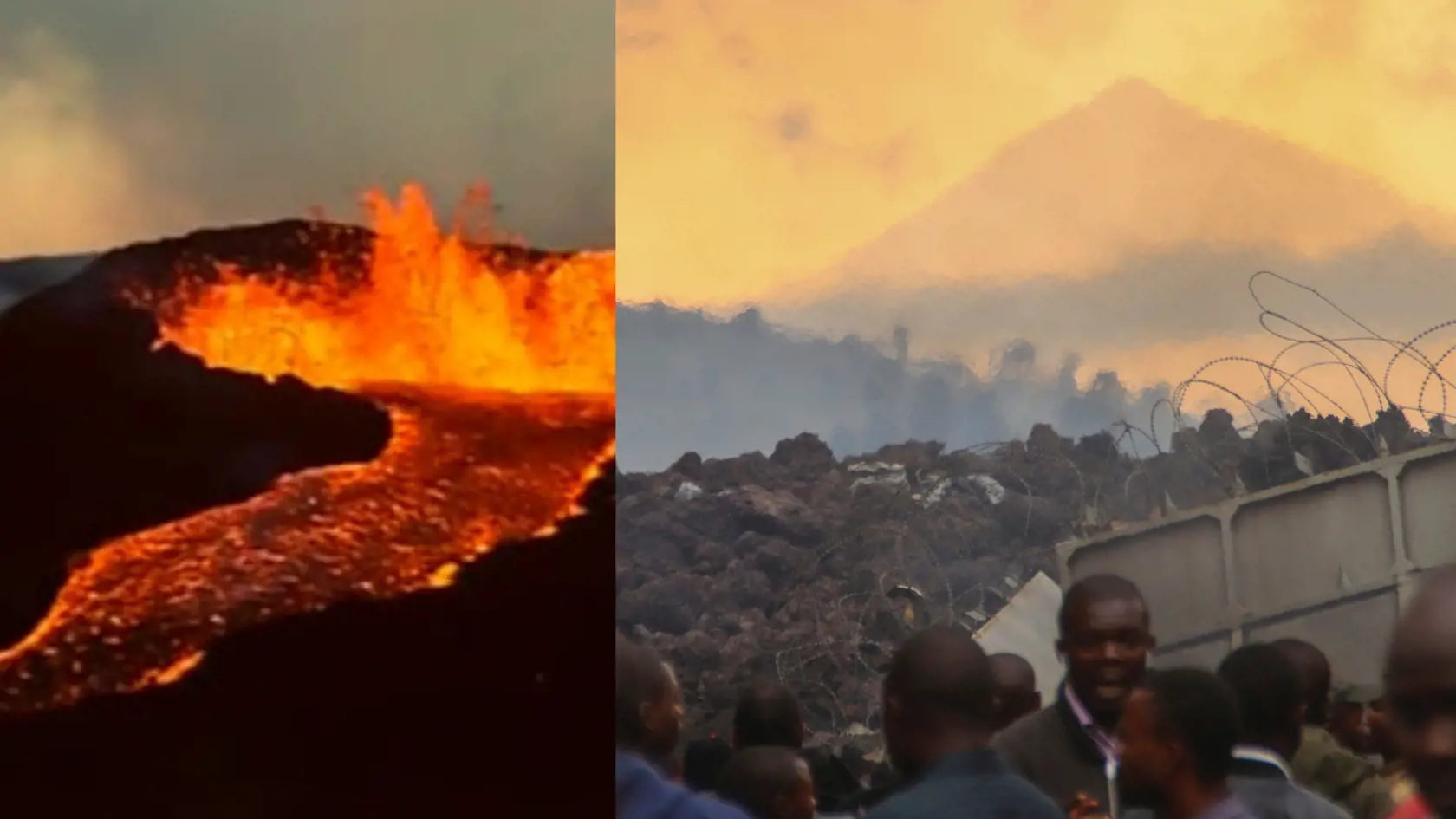 Výbuch sopky Nyiragongo.