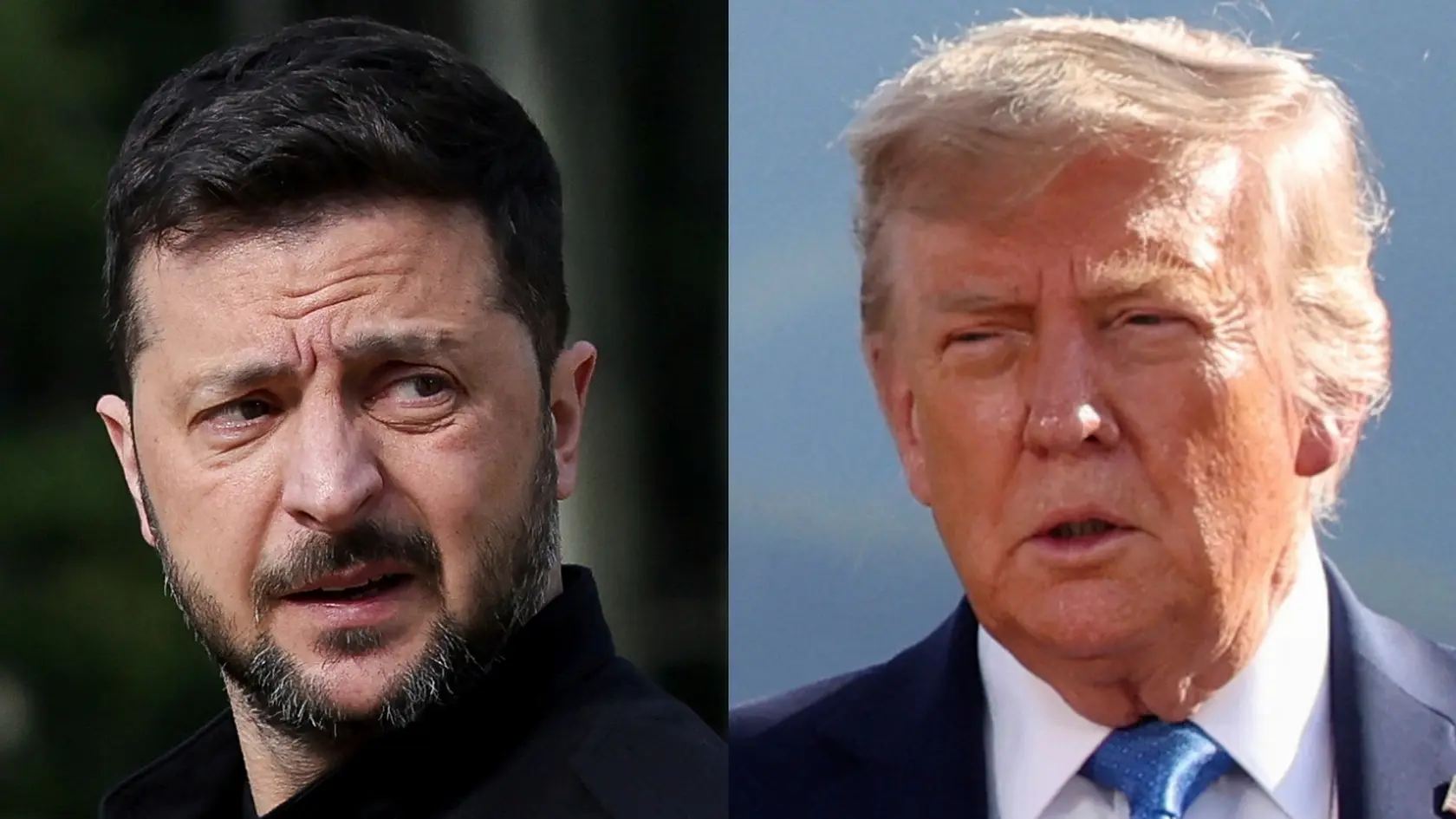 Ukrajinský prezident Volodymyr Zelenskyj a prezident USA Donald Trump