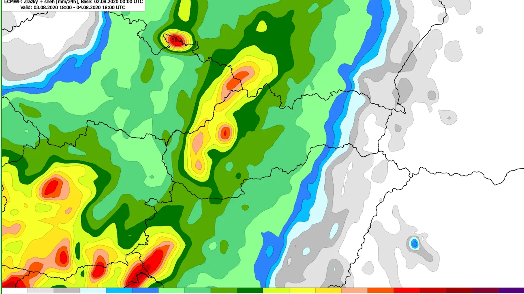 V utorok očakávajú meteorológovia na západnom a strednom Slovensku pomerne výdatné a trvalejšie zrážky, úhrny môžu ojedinele presiahnuť aj 60 mm.
