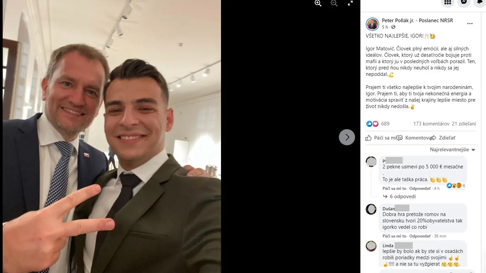 Igor Matovič dostal na narodeniny priania od kolegov aj kvety a torty od priaznivcov.