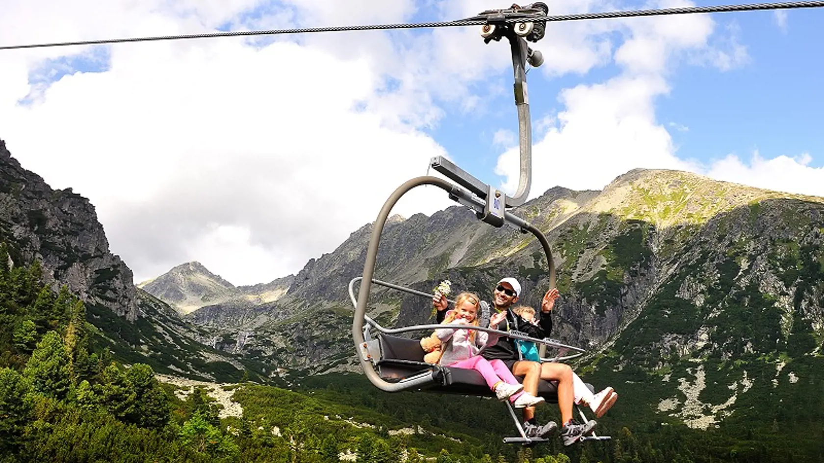Deti na lanovke na Štrbské Pleso - Solisko.