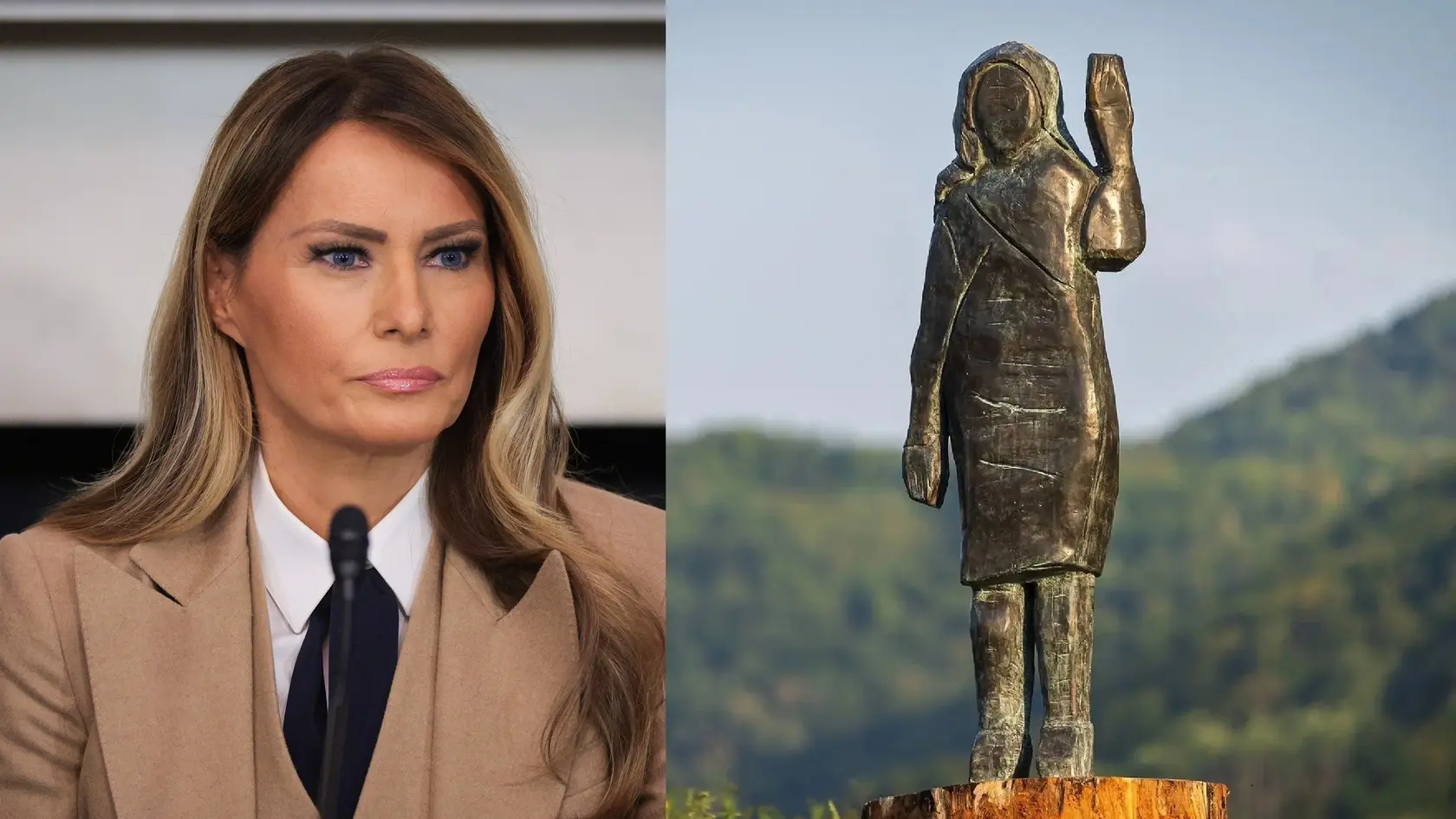 V Slovinsku ukradli bronzovú sochu Melanie Trump.