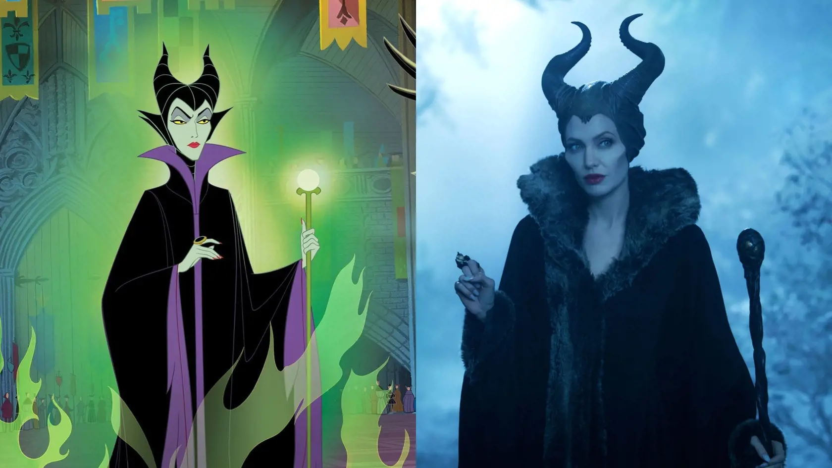 Angelina Jolie - Vládkyňa zla: Krásna Angelina sa prevtelila do ikonickej zápornej hrdinky z Disneyho slávnej animovanej Šípkovej Ruženky. Čo poviete, pristane jej aj takýto vzhľad?