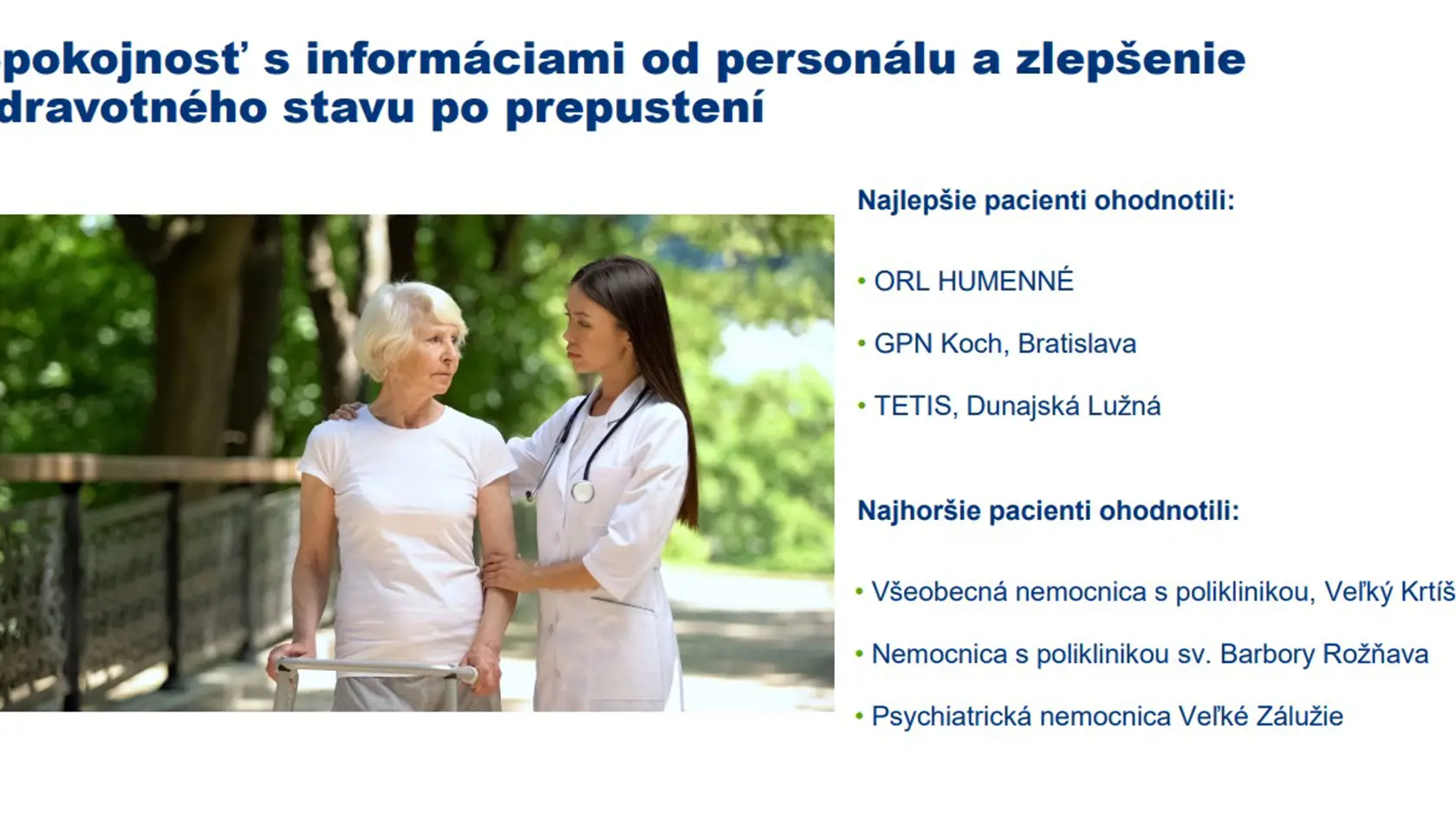 Zlepšenie zdravotného stavu...