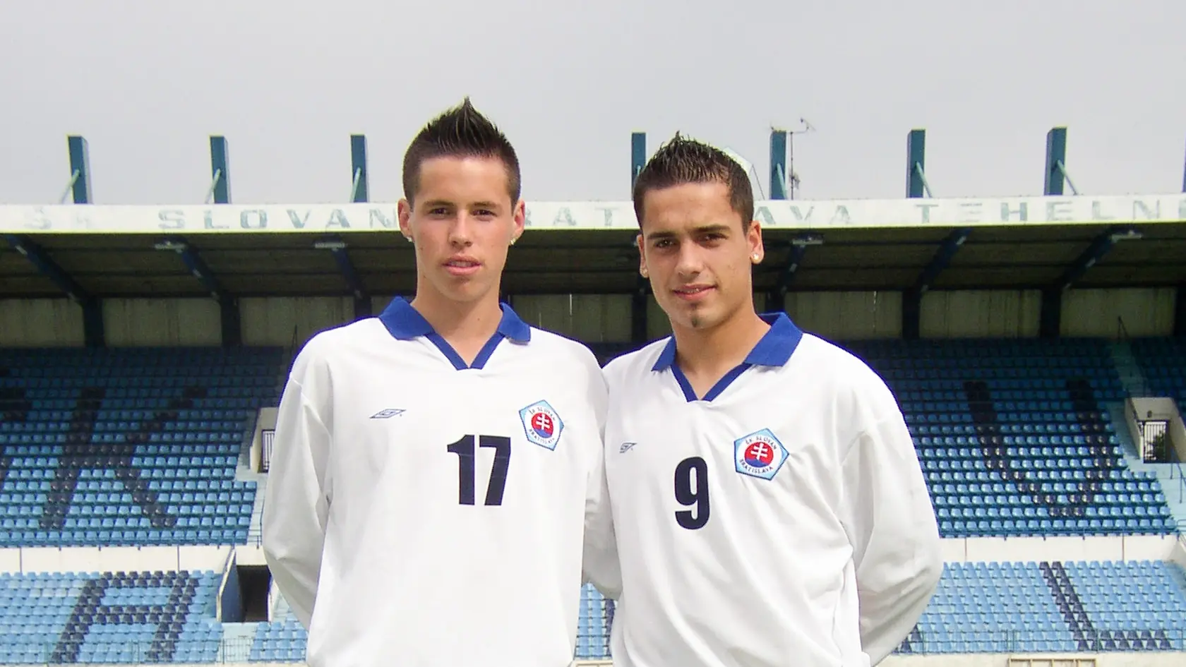 Marek Hamšík (vľavo) a Juraj Piroska v drese dorastu Slovana Bratislava.