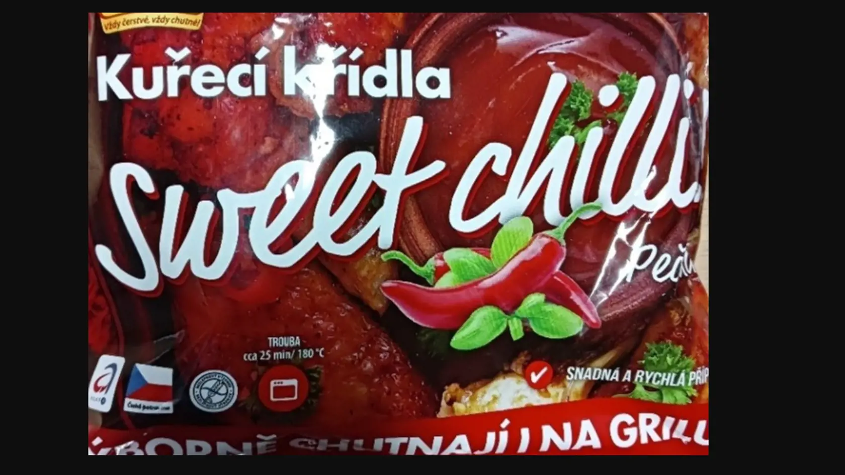 Nevyhovujúci výrobok: Kuracie krídla s príchuťou Sweet chilli 