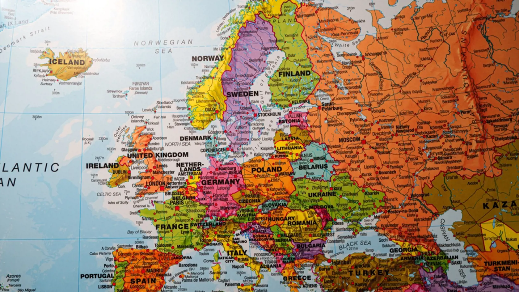 Europe on geopolitical map. High quality photo