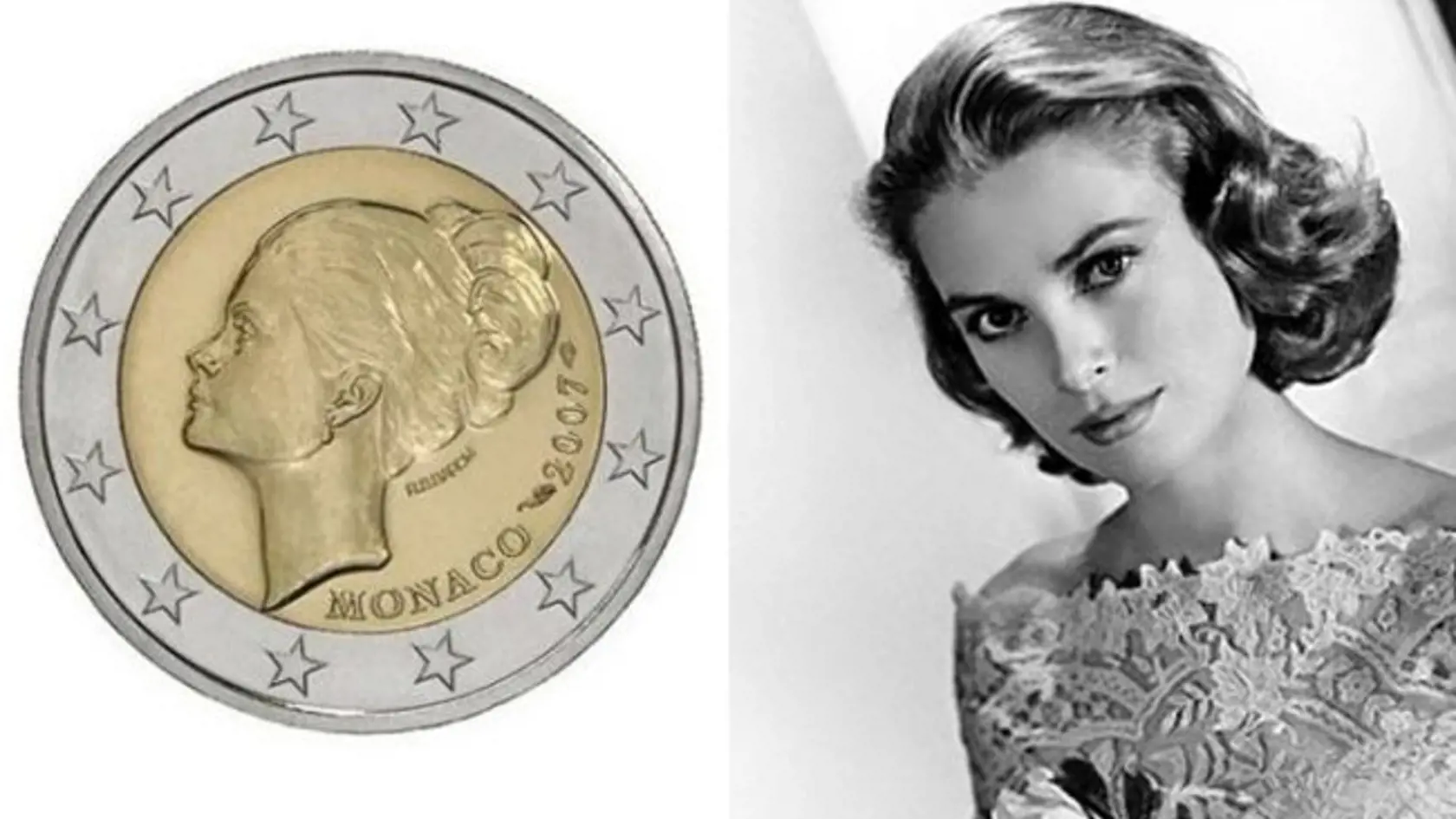 Na zadnej strane mince je zobrazená tvár bývalej monackej kňažnej Grace Kelly. Jej hodnota sa pohybuje na 5-tisícoch eur.