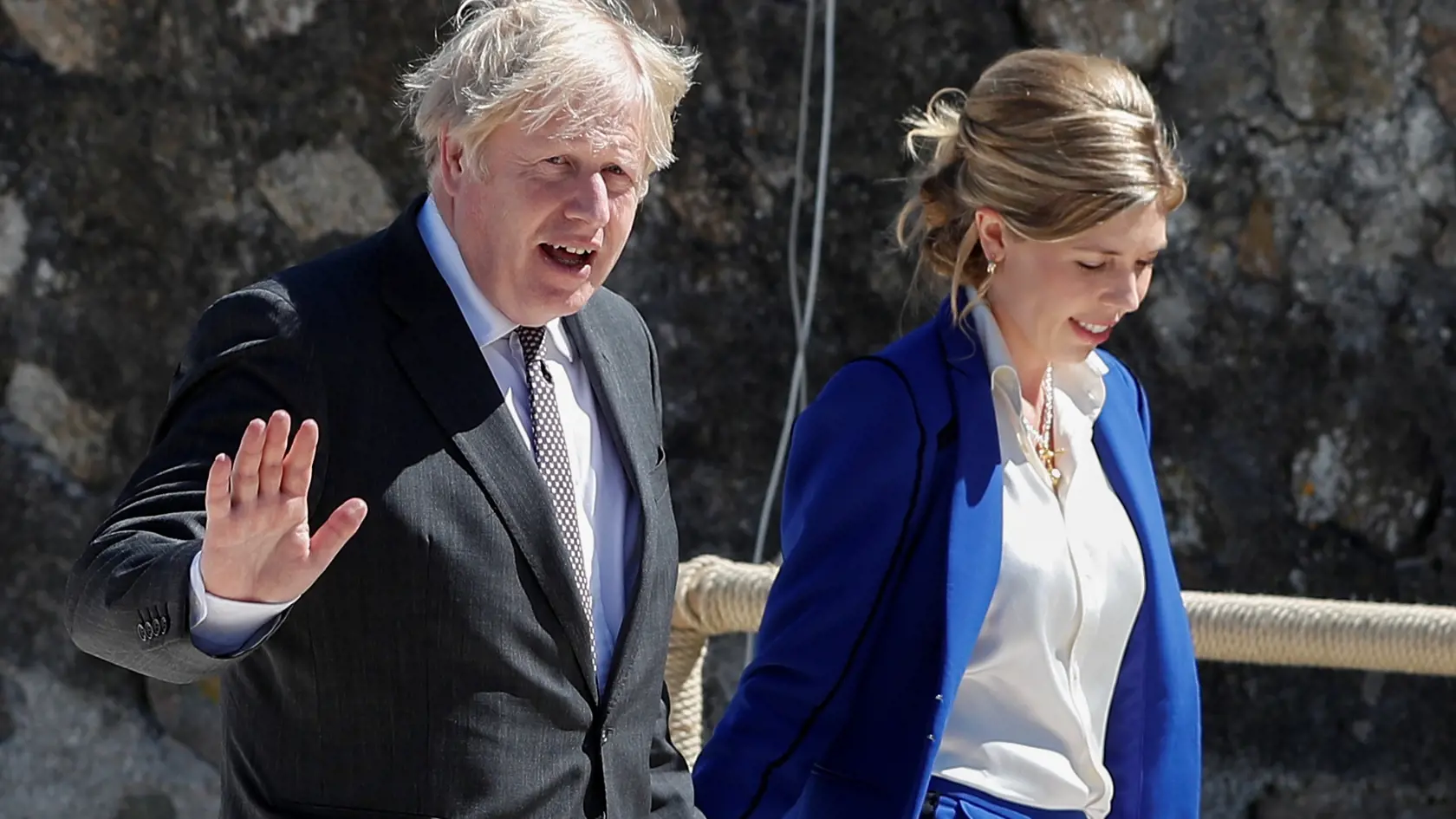 2021 G7 Summit -  Boris Johnson s manželkou Carrie.