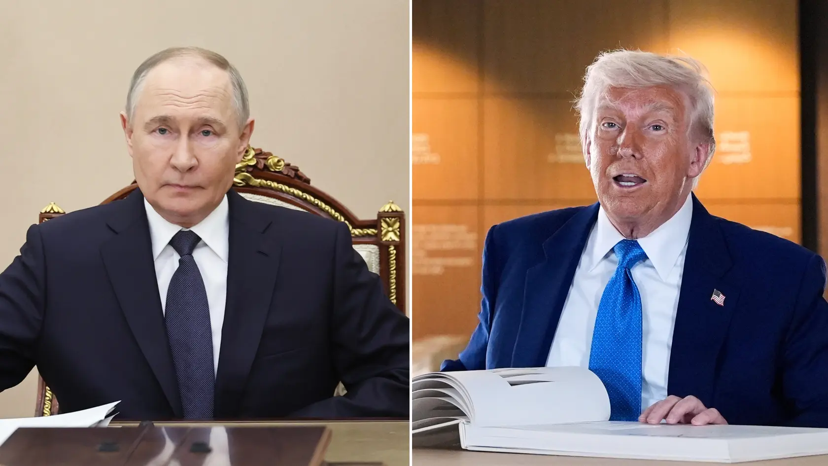 Na snímke Vladimir Putin a Donald Trump.