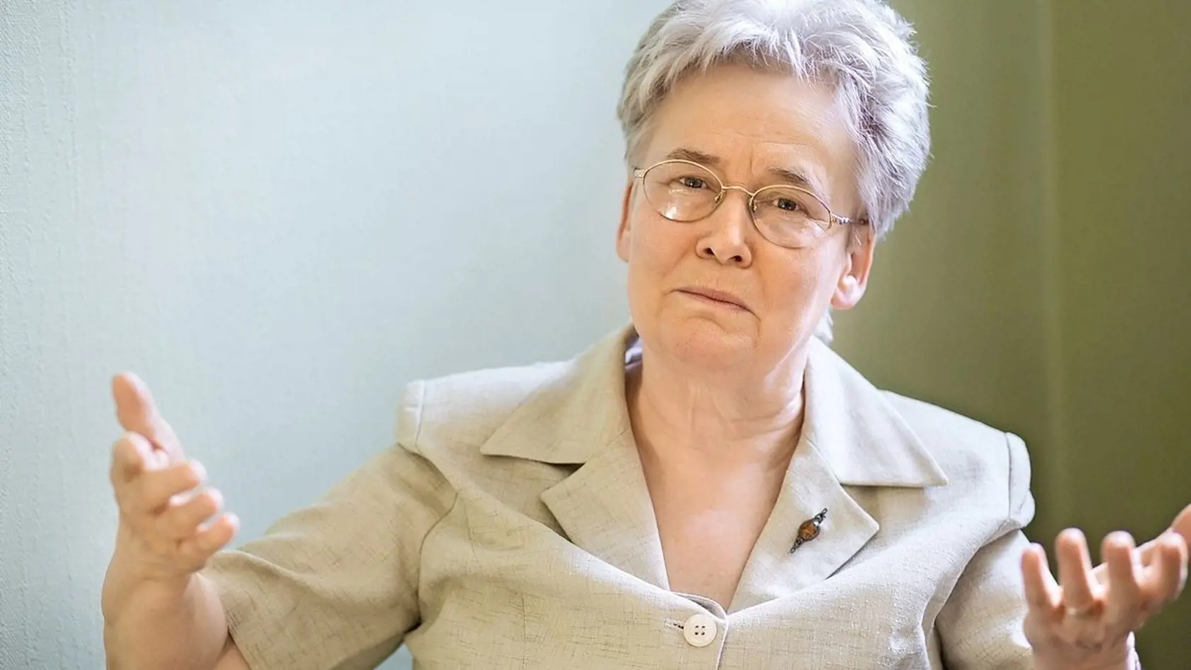 Brigita Schmögnerová počas rozhovoru.