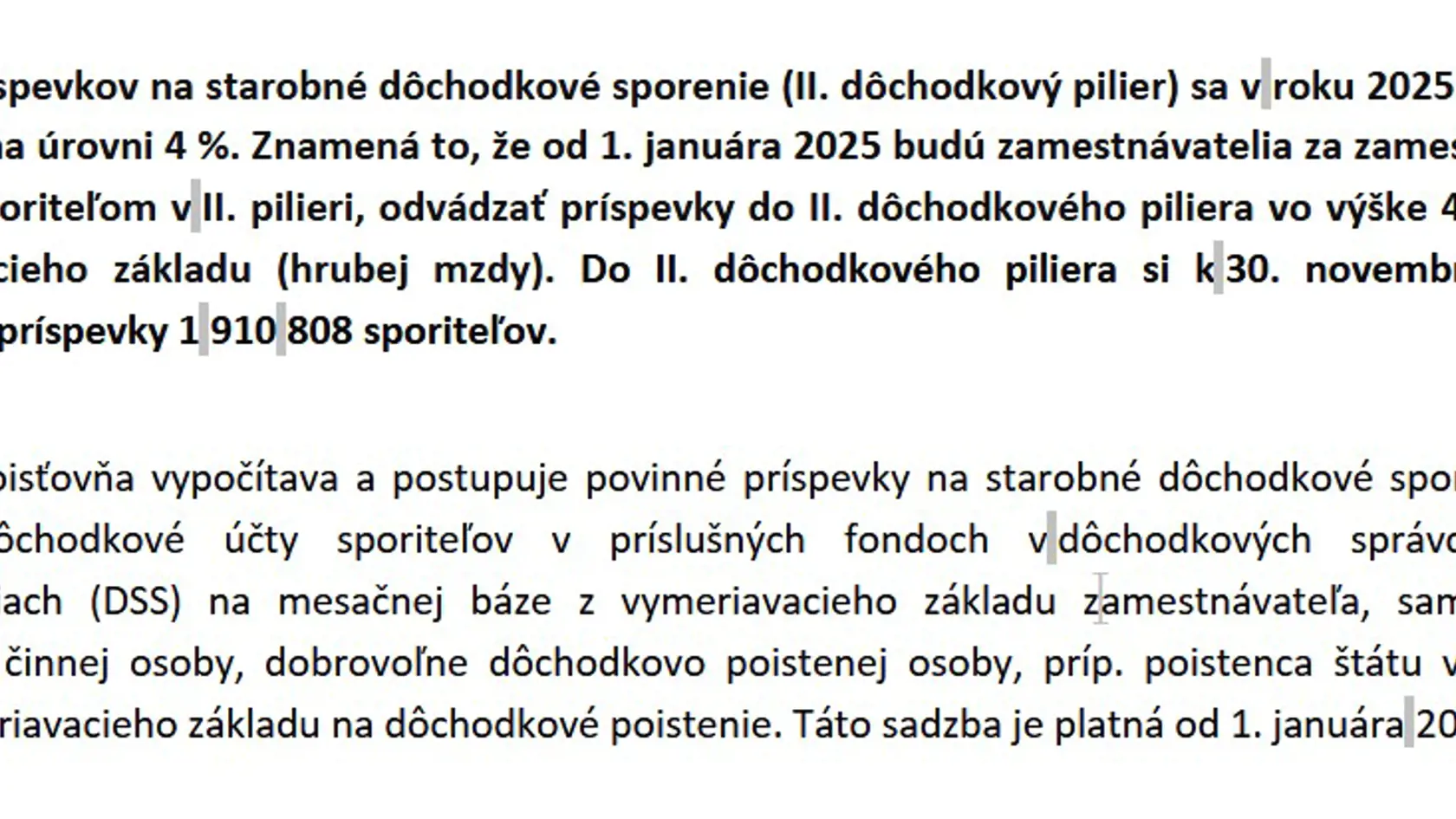 Odvody do druhého piliera.
