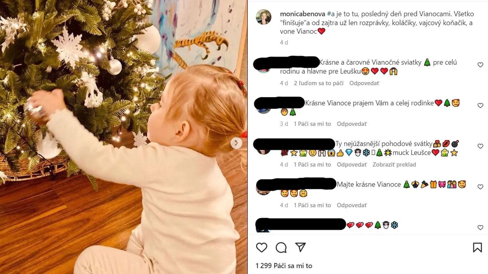 Europoslankyňa Monika Beňová si pred Vianocami želala, aby mali šťastný priebeh.