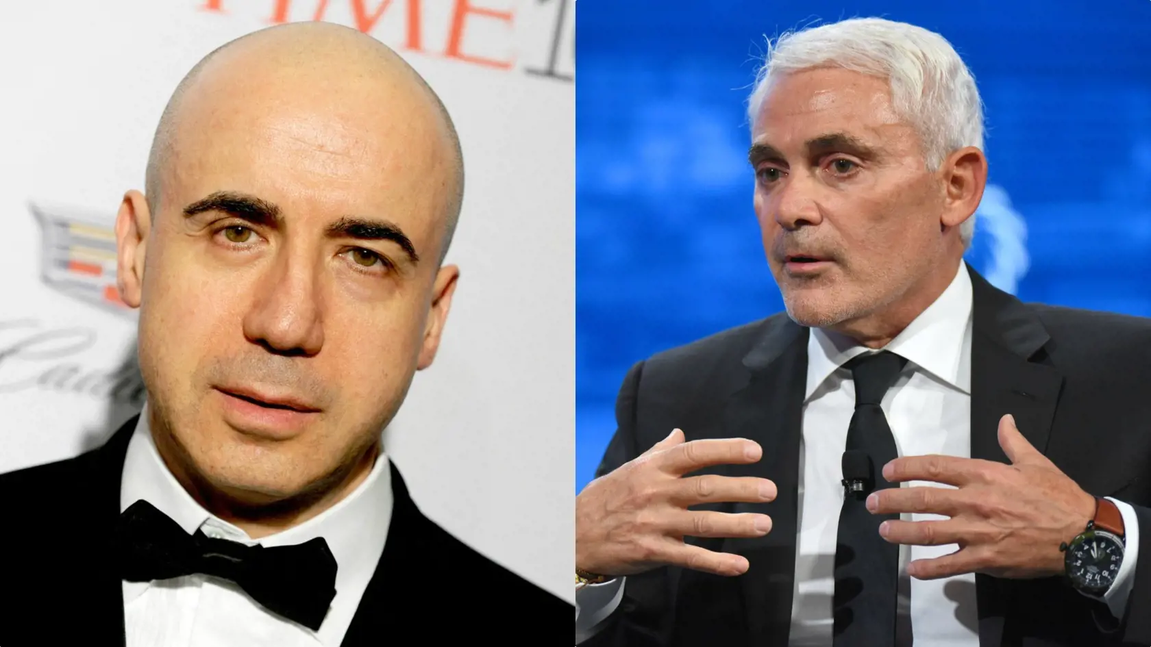 Ruský podnikateľ Jurij Milner (vľavo) a kanadský obchodník Frank Giustra: Podľa zahraničných webov by mal byť štedrým sponzorom Harryho a Meghan jeden z týchto boháčov.