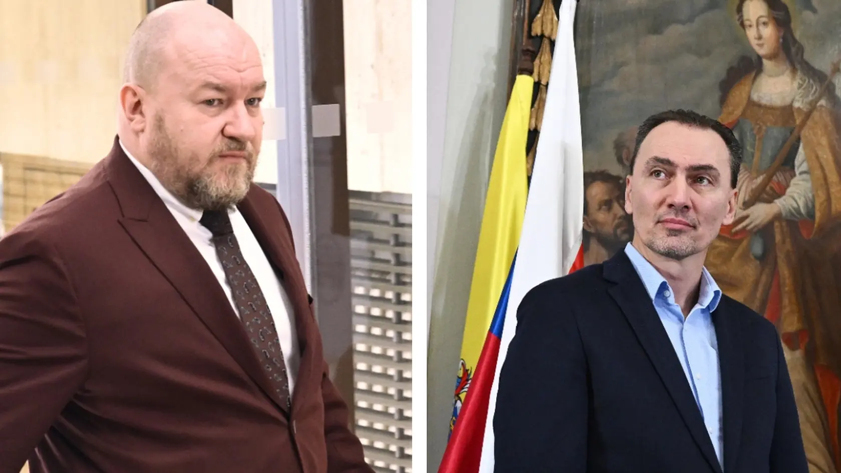 Nový minister športu Rudolf Huliak a prezident SZĽH Miroslav Šatan