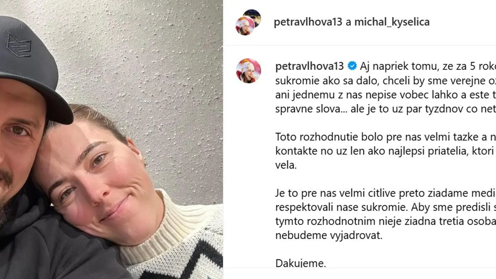 Peter a Michal oznámili rozchod prostredníctvom správy na sociálnej sieti.