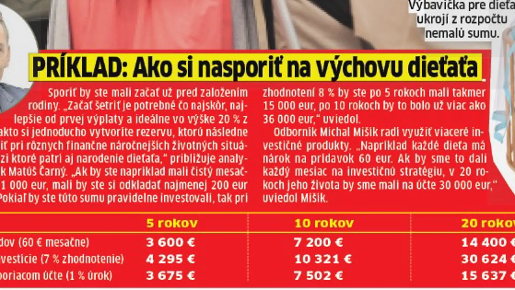 Koľko môžete dieťaťu nasporiť ak mu odkladáte prídavok?