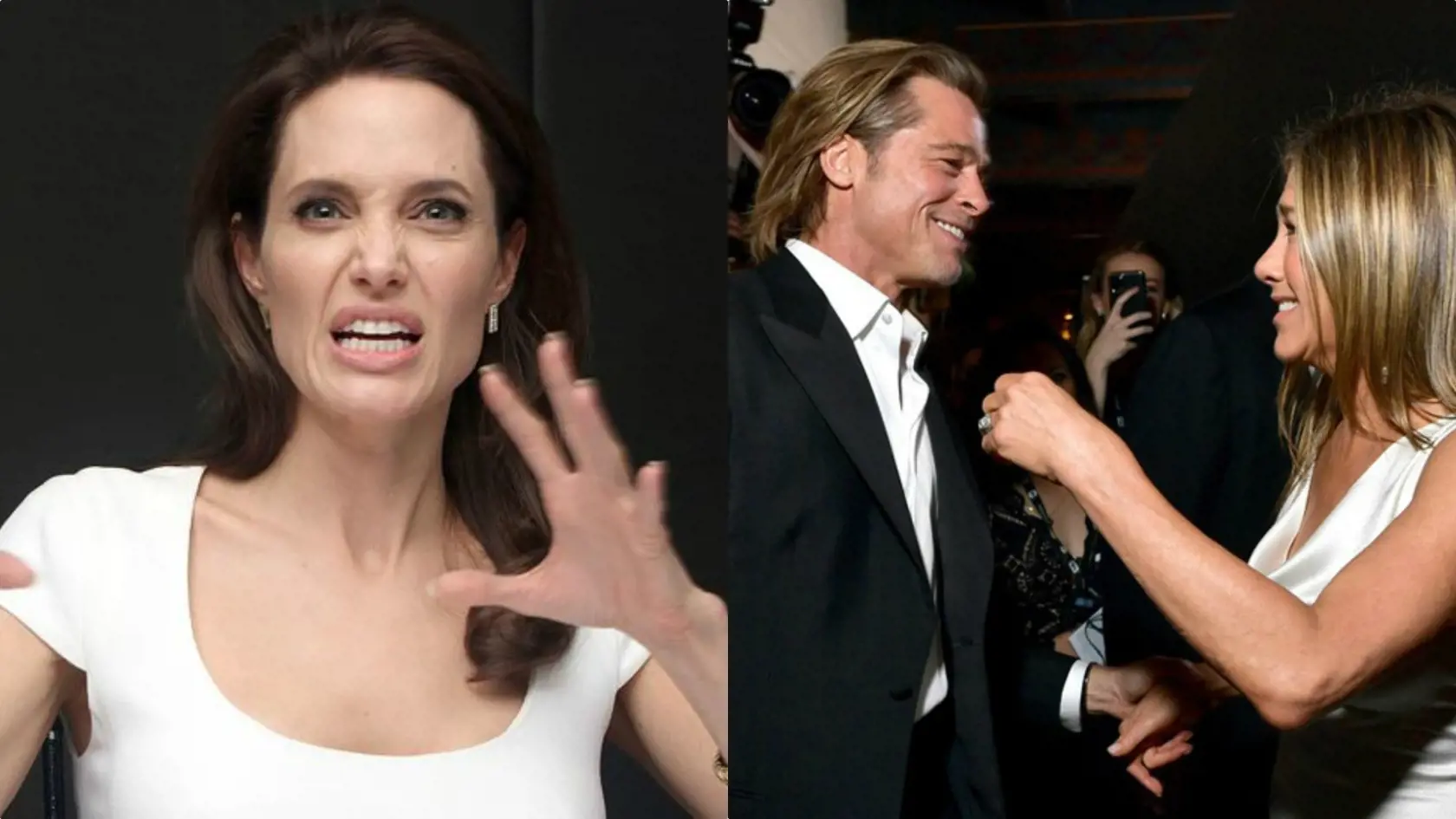 Angelina Jolie, Brad Pitt a Jennifer Aniston.