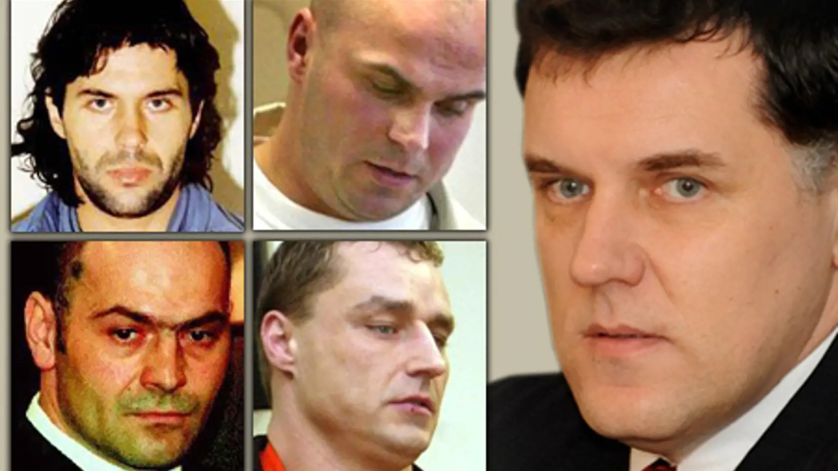 Mikuláš Černák a jeho bývalí kamaráti: Milan Reichel (vľavo hore), Michal Moravčík (hore), Miloš Kaštan (vľavo dole) a Slávo Surový (dole). 