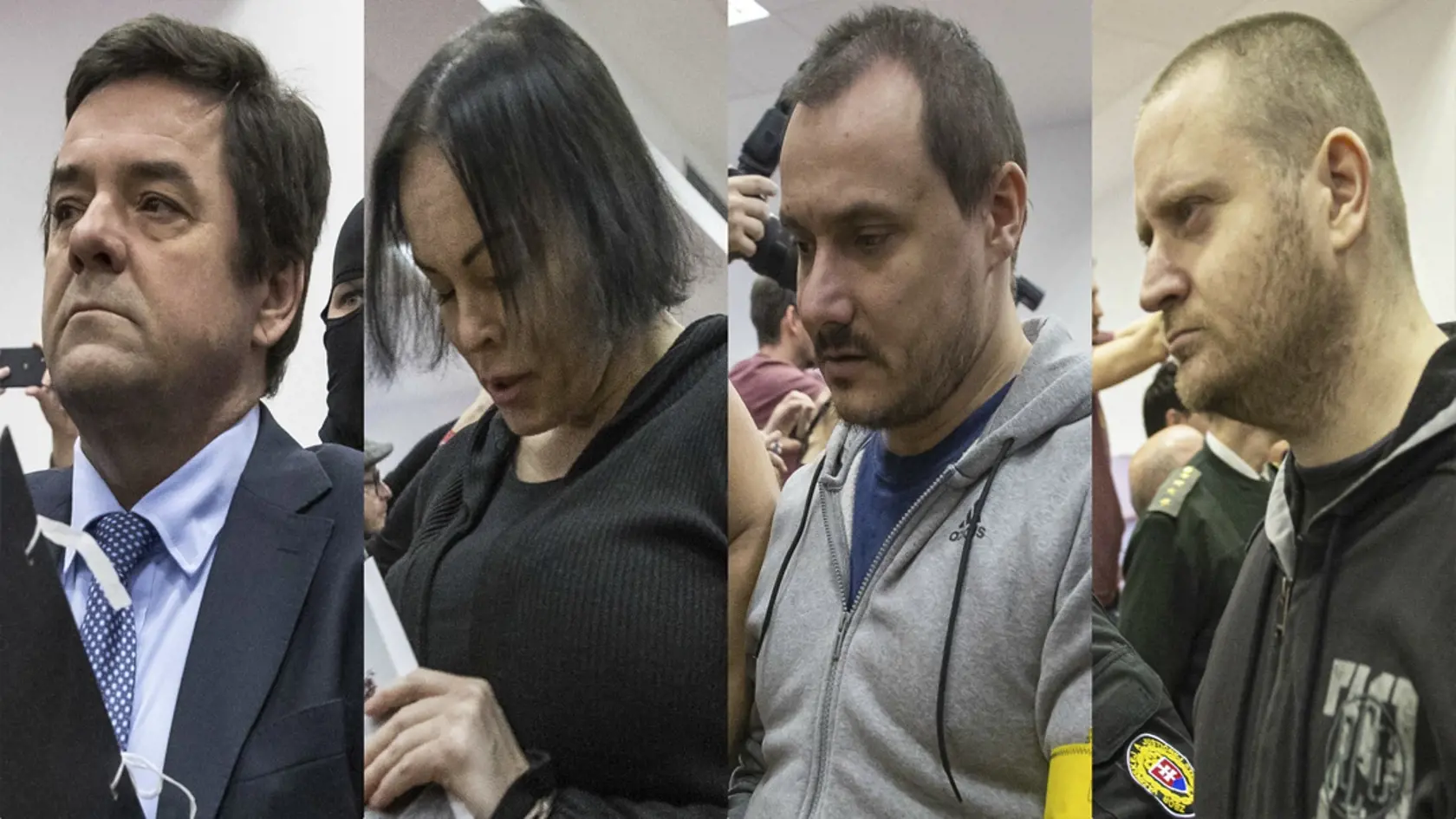 Obžalovaní z vraždy Jána Kuciaka a Martiny Kušnírovej: Marian Kočner, Alena Zsuzsová, Tomáš Szabó a Miroslav Marček.