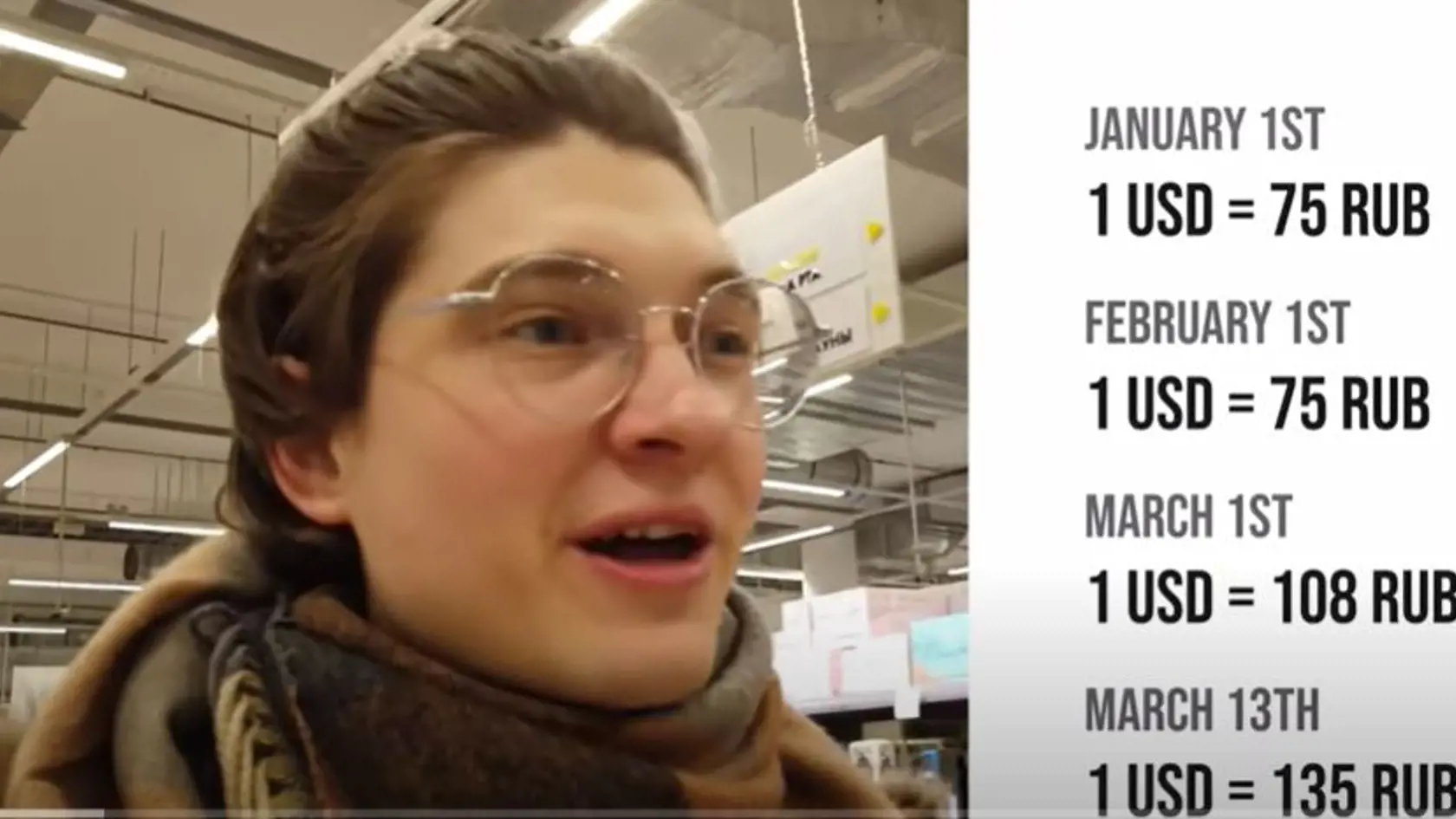 Youtuber Niki Proshin porovnal ceny potravín pred vojnou a dnes.