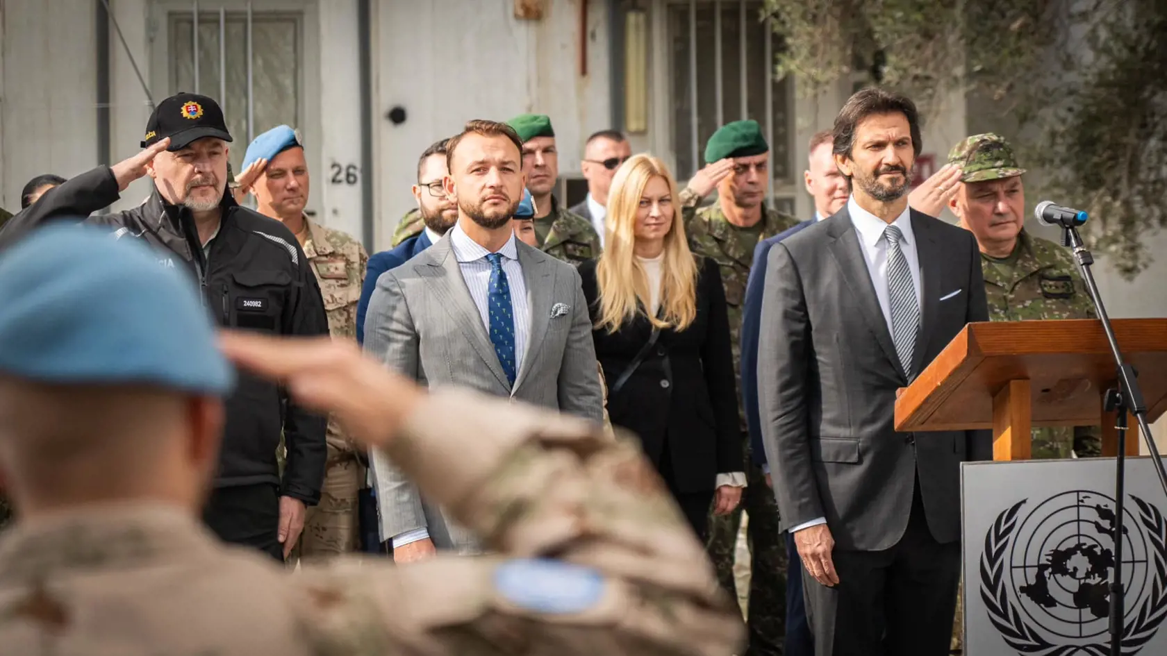 Ministri Matúš Šutaj Eštok (Hlas) a Robert Kaliňák (Smer) boli za našimi vojakmi a policajtmi, ktorí slúžia na Mierovej misii na Cypre v sobotu 16. decembra 2023.