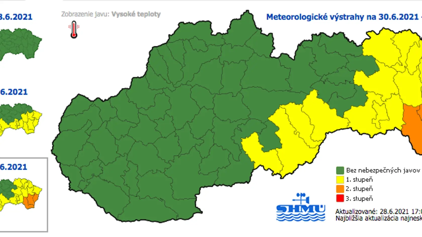 Pred horúčavami varuje SHMÚ aj najbližšie dva dni.