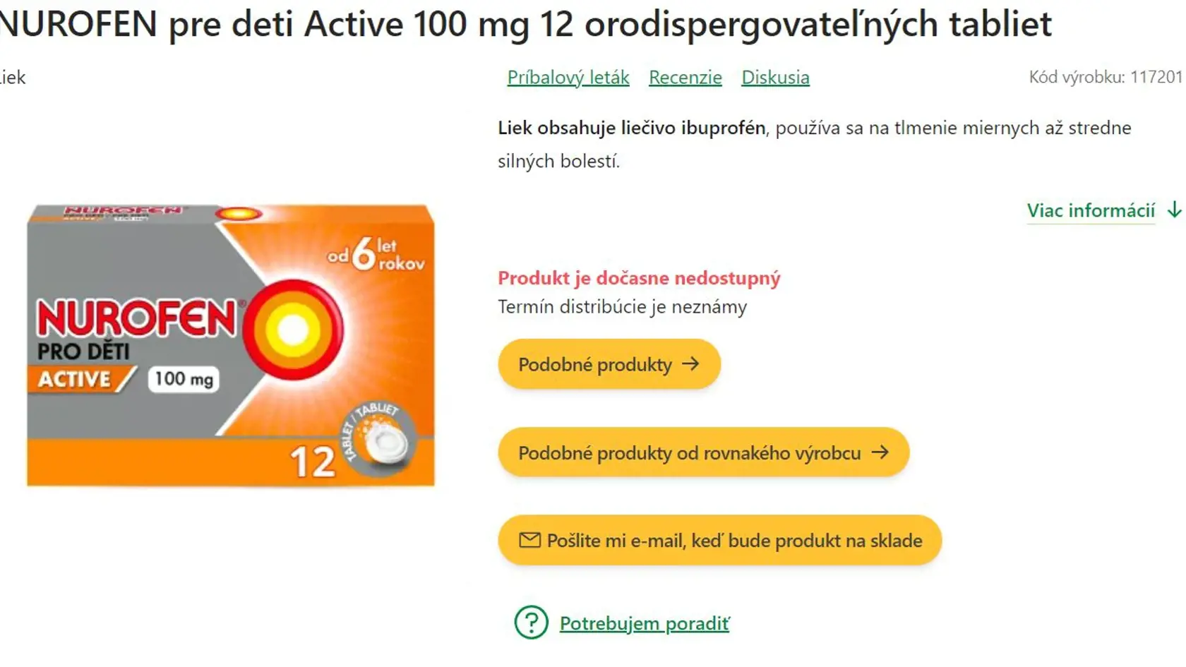 Najväčší výpadok majú detské lieky, ako napríklad Nurofen.