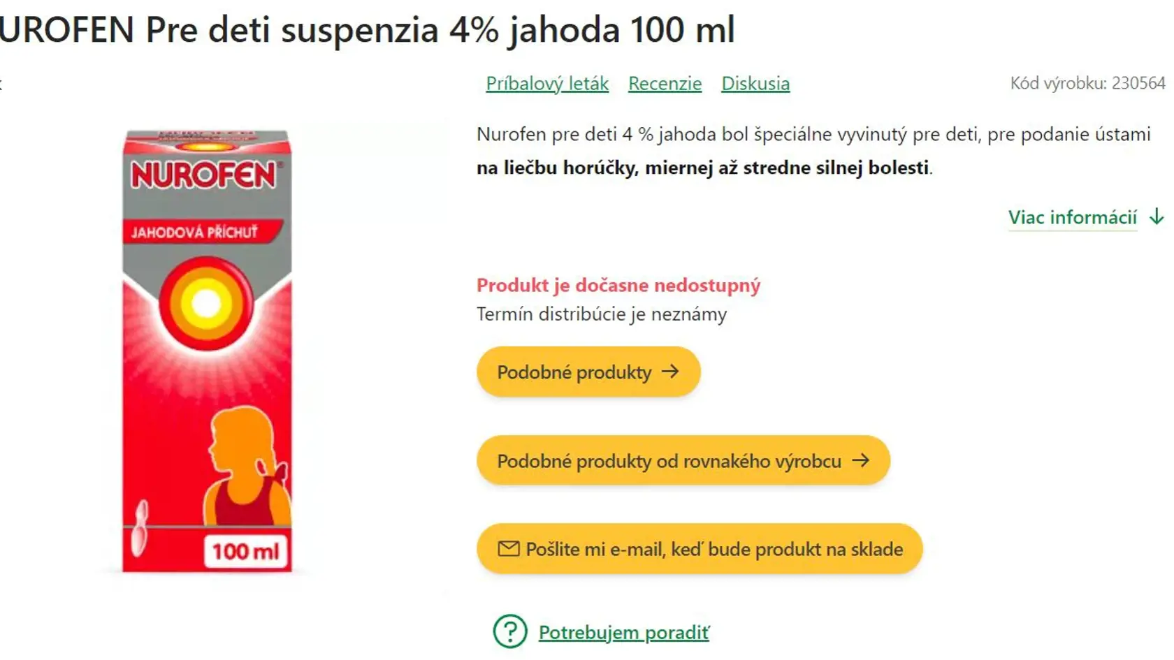 Najväčší výpadok majú detské lieky, ako napríklad Nurofen.