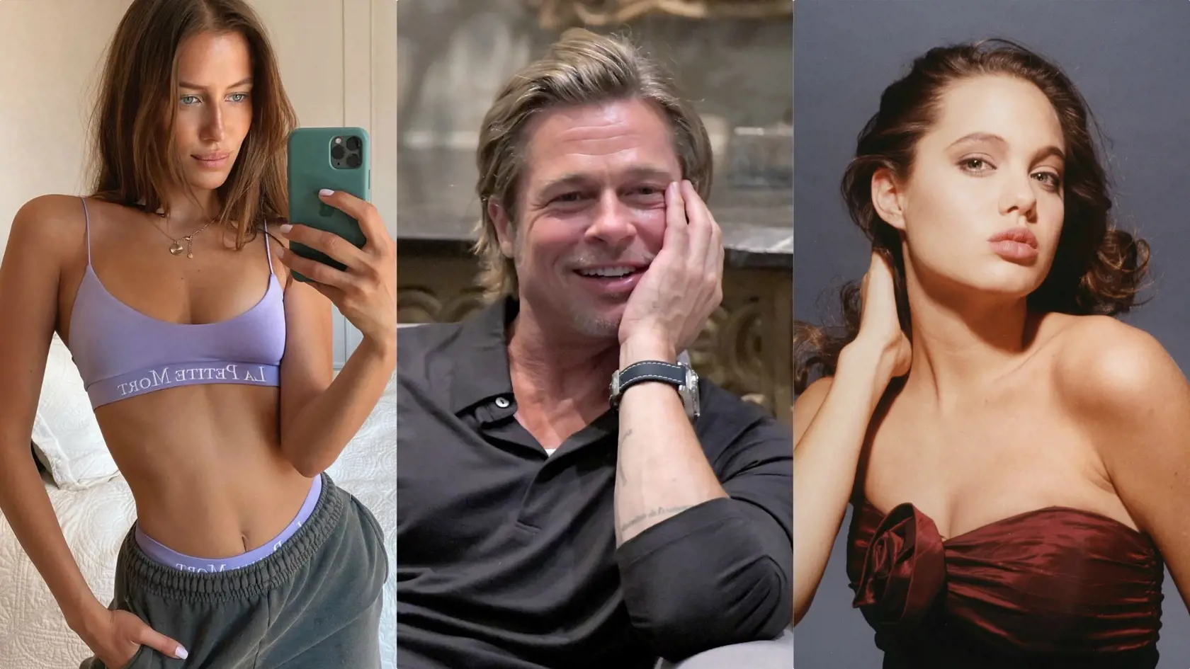 Zľava: Nicole Poturalski, Brad Pitt a Angelina Jolie.