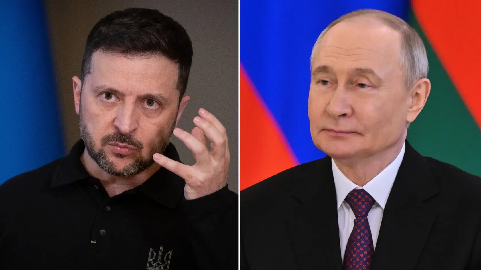 Vlodymyr Zelenskyj a Vladimir Putin.
