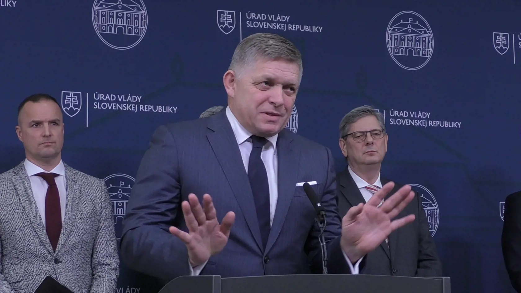 Na snímke premiér SR Robert Fico (Smer-SD) na tačovej konferencii v Bratislave 25. januára 2024.