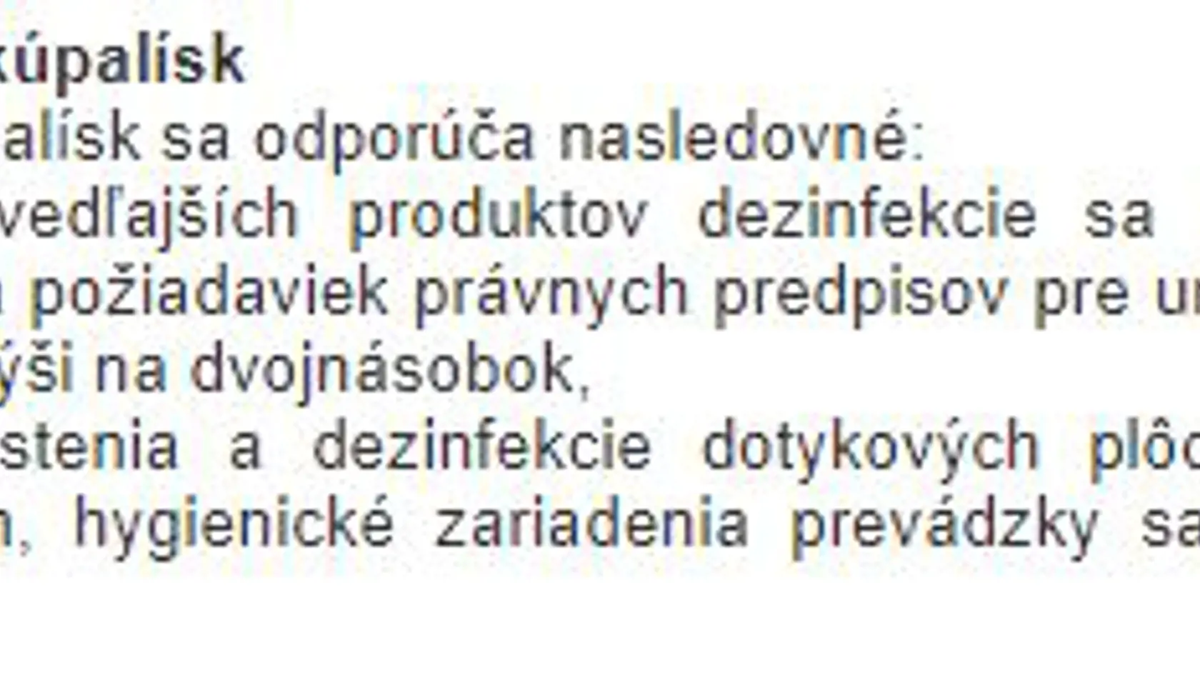 Odporúčania hlavného hygienika pre kúpaliská.