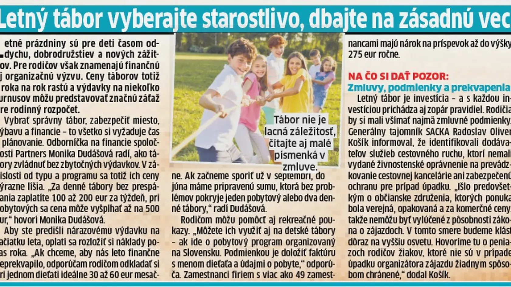 Letný tábor, ako ho vybrať.