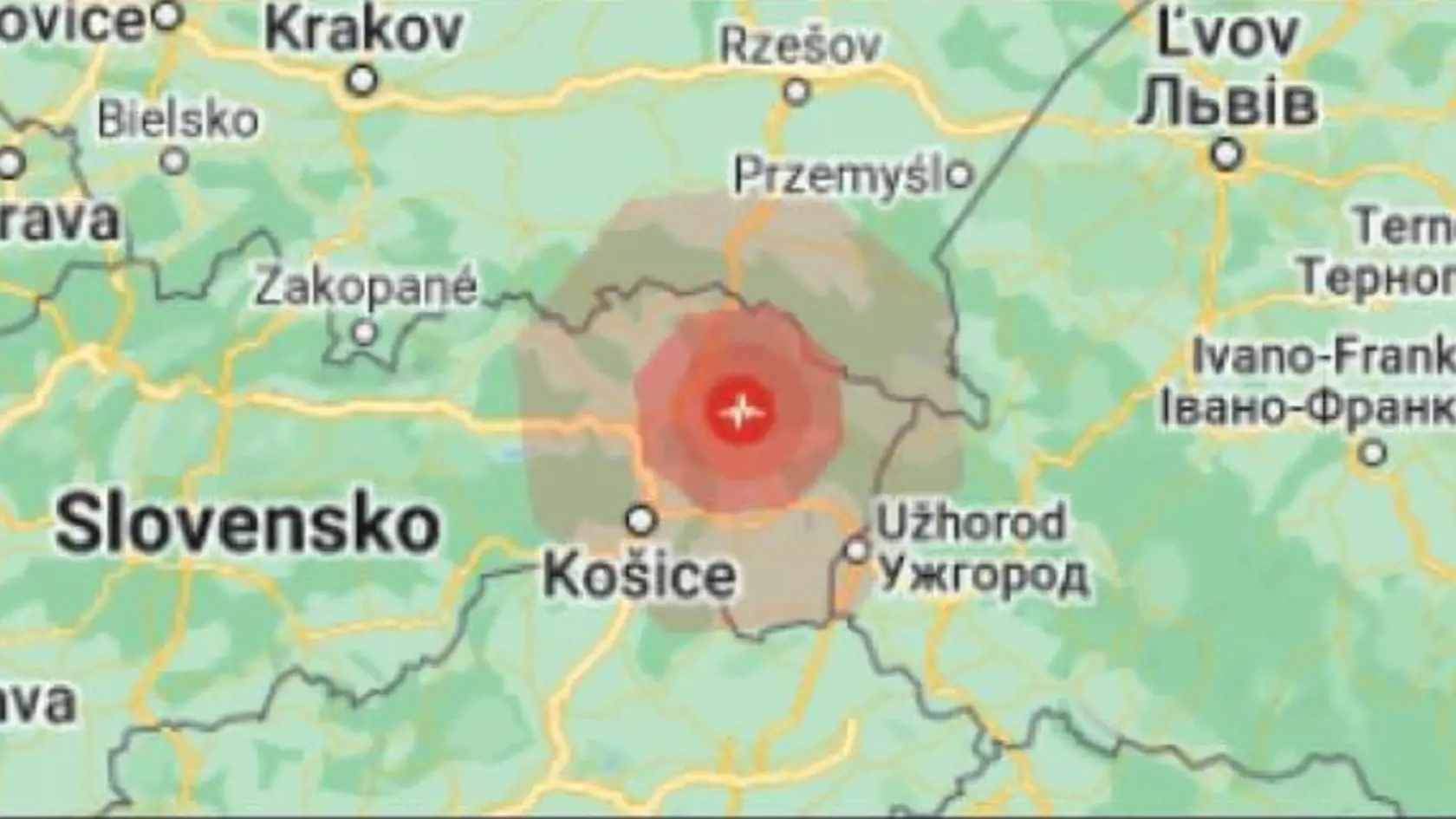 Epicentrum sa malo nachádzať v katastri obce Ďapalovce v okrese Vranov nad Topľou.