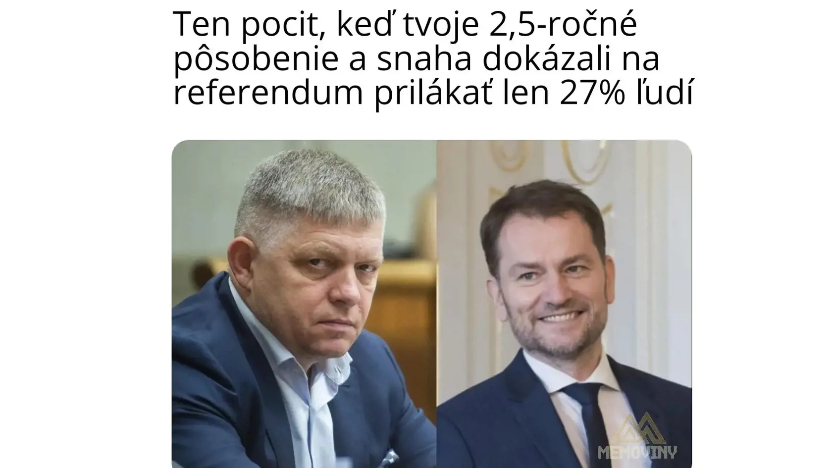 Ani predseda Smeru Robert Fico (vľavo) nebol po výsledkoch referenda práve najspokojnejší. Zmenu ústavy ktorá by smerovala k predčasným voľbám nedosiahol napriek dlhodobej snahe.