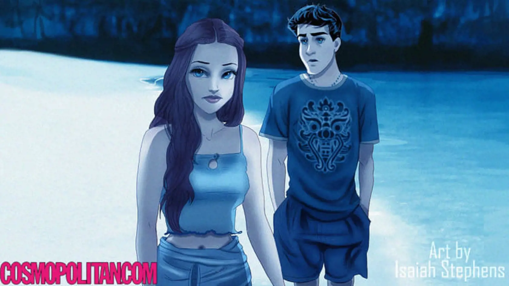 Prince Eric a Ariel vo filme Pláž.