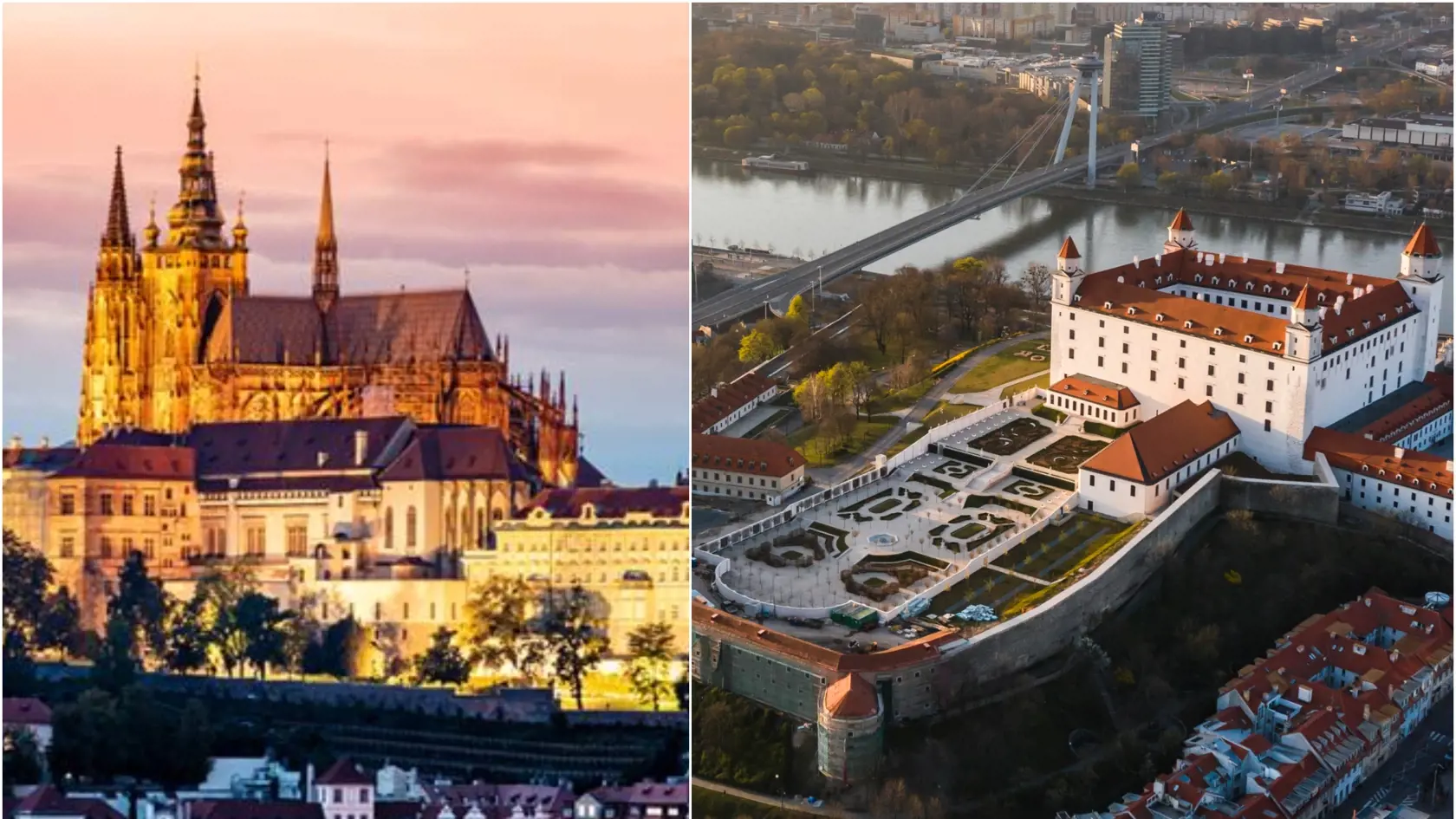 Český prezident má kanceláriu aj bývanie na Pražskom hrade, Bratislavský hrad je skôr pamiatkou a miestom kultúrnych podujatí.