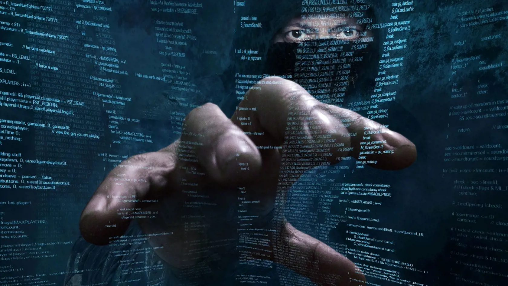 dangerous hacker stealing data -concept