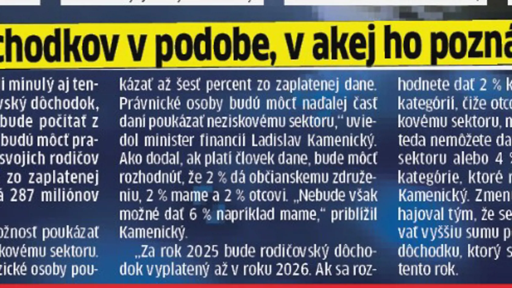 Ktorý z dôchodkov bude iný?