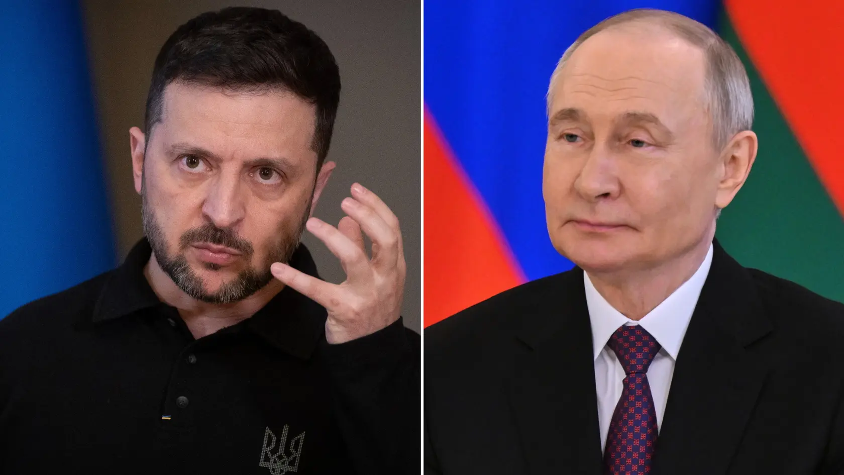 Vlodymyr Zelenskyj a Vladimir Putin.