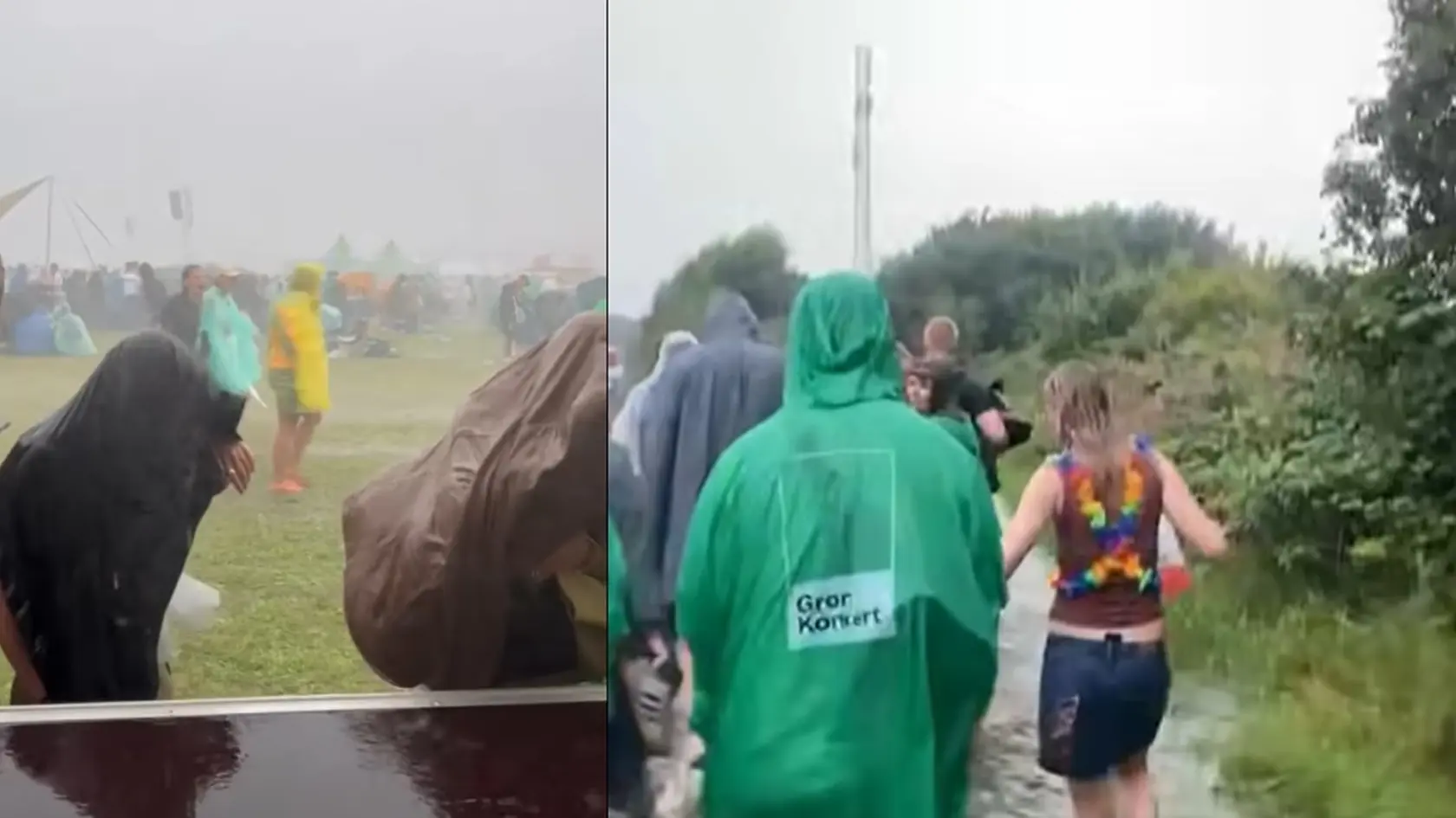 Festival v dánskom Esbjergu zasiahla silná búrka, ktorá spôsobila povodeň.