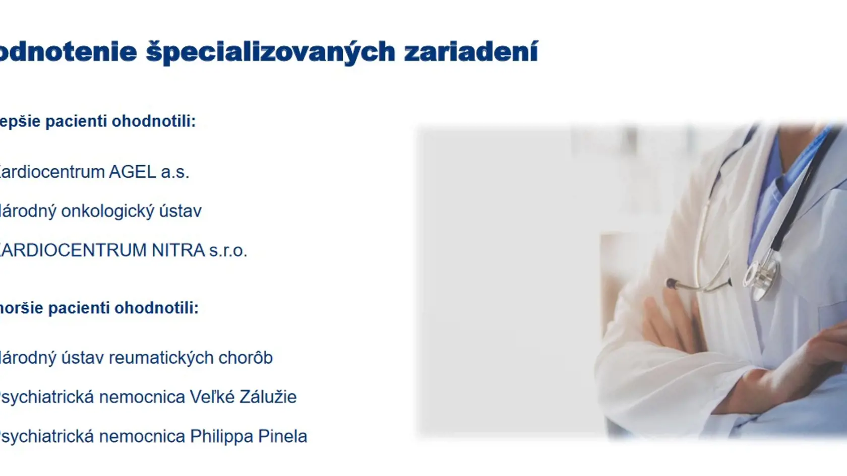 Rebríček nemocníc.