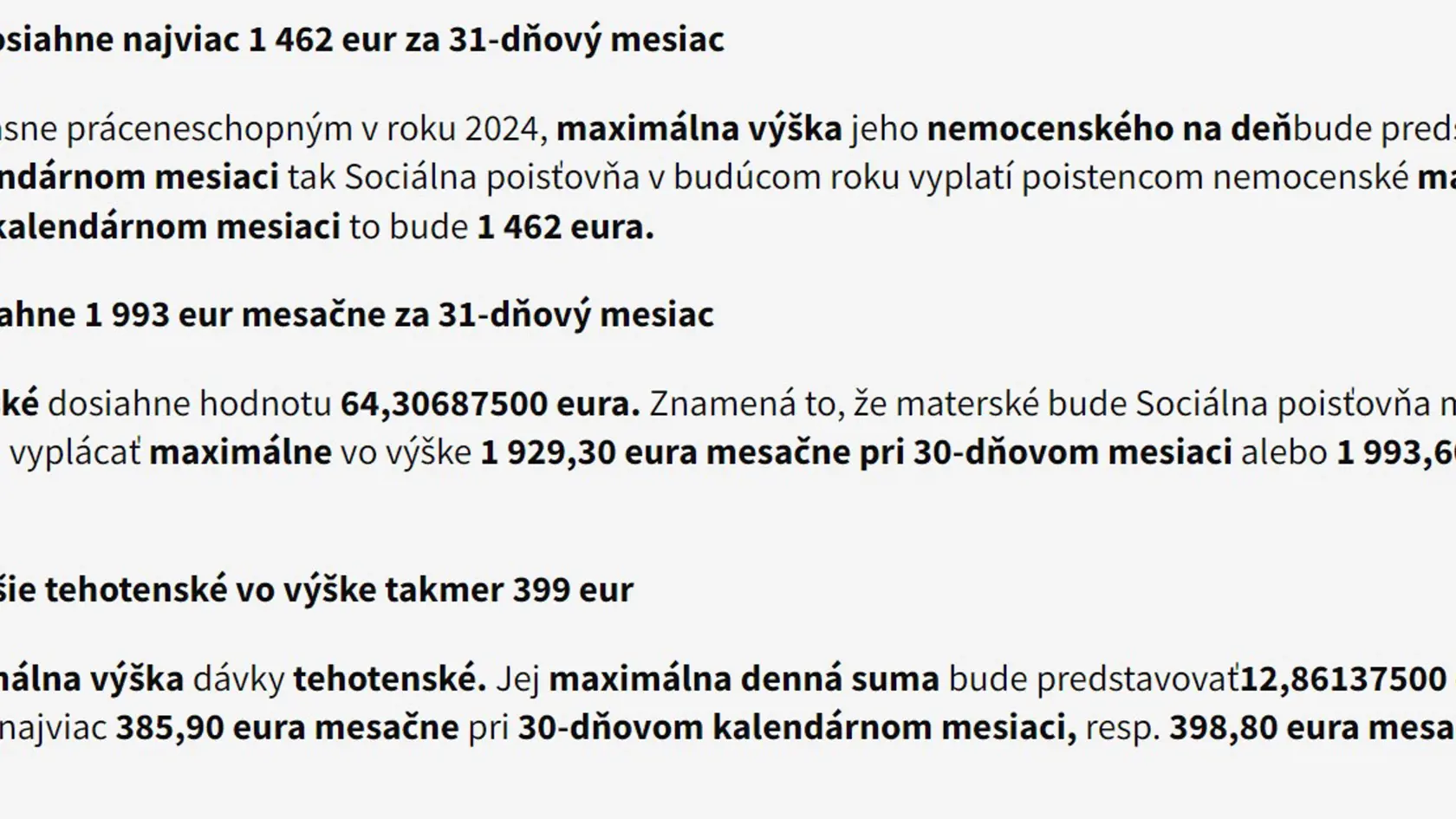 Aké budú nové sumy dávok?