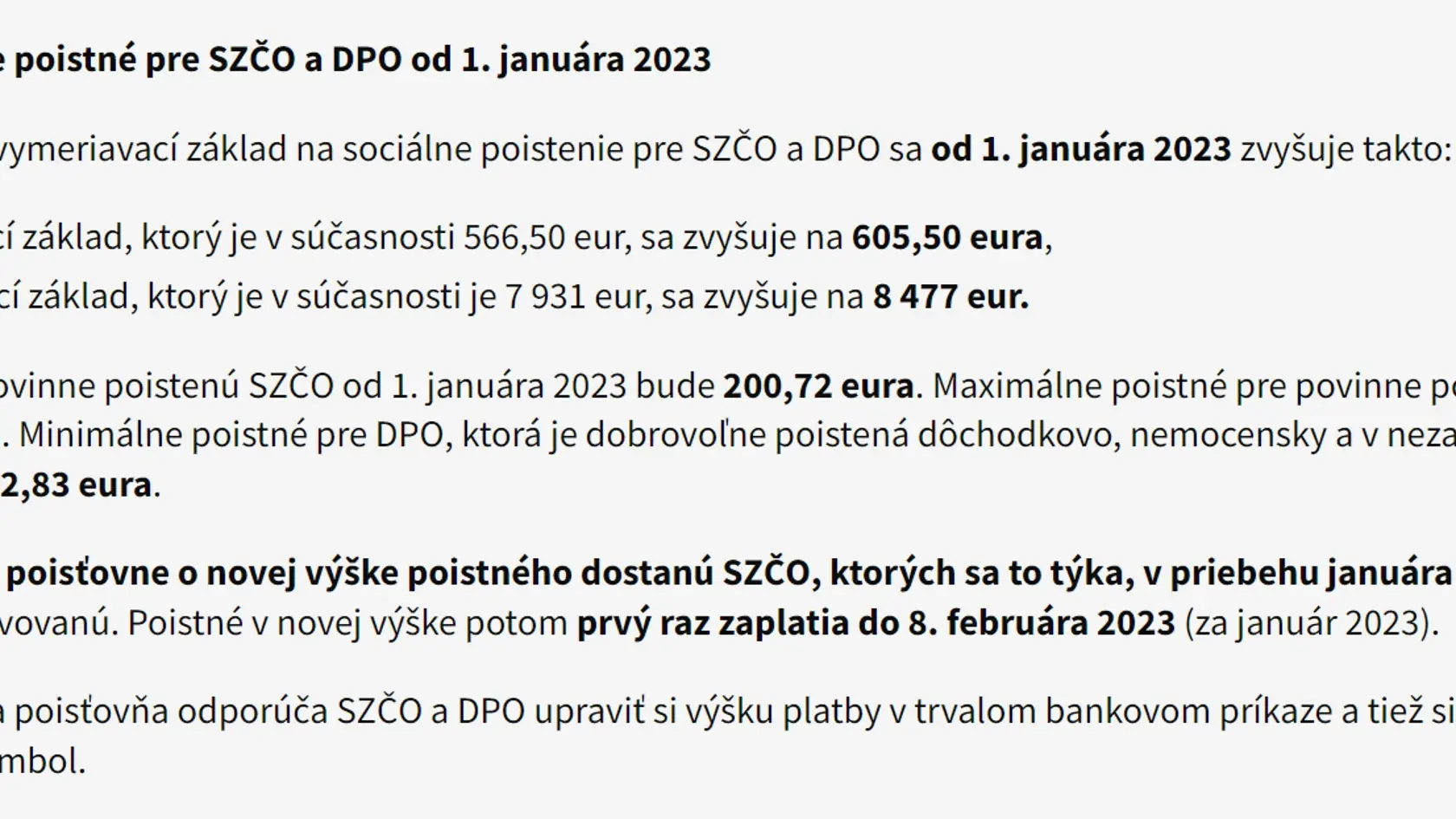 Nové vymeriavacie základy pre platenie poistného od 1. januára 2023 sú už známe